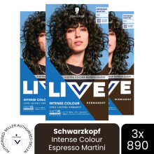 (Pack of 3) Schwarzkopf LIVE Hair Dye Permanent 890 Espresso Martini Colour Semi-Permanent