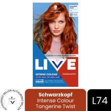 (Pack of 1) Schwarzkopf LIVE Hair Dye Permanent L74 Tangerine Twist Colour Semi-Permanent
