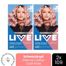 (Pack of 2) Schwarzkopf LIVE Hair Dye Permanent 109 Cool Rose Colour Semi-Permanent Gloss