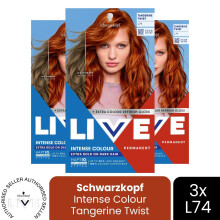 (Pack of 3) Schwarzkopf LIVE Hair Dye Permanent L74 Tangerine Twist Colour Semi-Permanent