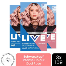 (Pack of 3) Schwarzkopf LIVE Hair Dye Permanent 109 Cool Rose Colour Semi-Permanent Gloss