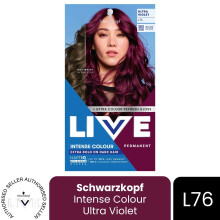 (Pack of 1) Schwarzkopf LIVE Hair Dye Permanent L76 Ultra Violet Colour Semi-Permanent Gloss