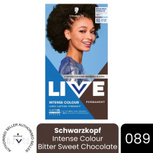 (Pack of 1) Schwarzkopf LIVE Hair Dye Permanent 089 Bitter Sweet Chocolate Colour Gloss DIY