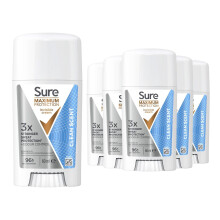 (Clean Scent) Sure Women Anti-Perspirant Cream 60ml 6 Pack, 96H Sweat & Odour Protection
