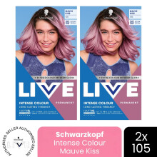 (Pack of 2) Schwarzkopf LIVE Hair Dye Permanent 105 Mauve Kiss Colour Semi-Permanent Gloss