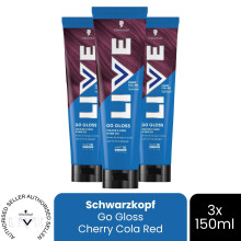(Pack of 3) Schwarzkopf LIVE Hair Dye Colour & Shine Hair Gloss Cherry Cola Permanent Toner