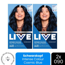 (Pack of 2) Schwarzkopf LIVE Hair Dye Permanent 090 Cosmic Blue Colour Semi-Permanent Gloss