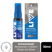(Pack of 1) Schwarzkopf LIVE Hair Dye Ice Silver Colour Drops Permanent Semi-Permanent Gloss