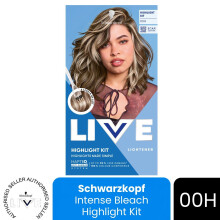 (Pack of 1) Schwarzkopf LIVE Hair Dye Permanent Hair Bleach 00H Highlight Kit Colour Gloss