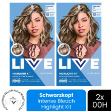 (Pack of 2) Schwarzkopf LIVE Hair Dye Permanent Hair Bleach 00H Highlight Kit Colour Gloss