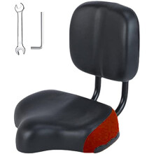 Universal Backrest Saddle, Wide Comfort Cruiser Tricycle Bike Bicycle Saddle Seat Pad With Back Rest, Mountain Bike Electric Vehicle Bicycle Saddle