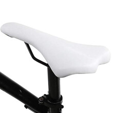 Bicycle Saddle, Bicycle Saddle Cushion PU Leather Wear-Resistant MTB Saddles Bicycle Equipment (White)