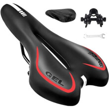 ZONSUSE Bike Seat,Gel Bicycle Saddle Comfortable Soft Breathable Cycling Bicycle Seat, Comfortable Bike Seat with Reflective Strips, for MTB Mountain