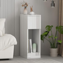 Rainbow Tree Slim Tall Bedside Table Cabinet High Gloss with Drawer & Storage Space for Bedroom, Narrow Sofa Side Table End Table for Living Room,