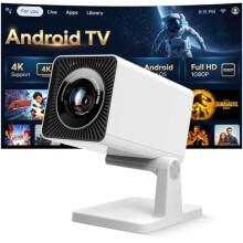 Mini Projector for Bedroom Ceiling, Smart Portable Projector with Android, WiFi & Bluetooth, 1080P Supported Home Cinema Projector for Movie Nights,