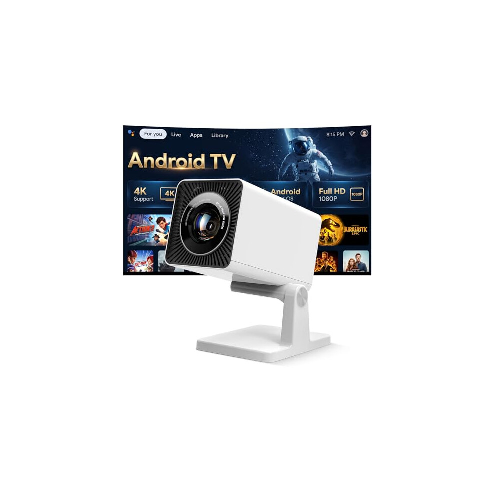 Photos - Projector Mini  for Bedroom Ceiling, Smart Portable  with Android, WiFi & Bluetooth, 1080P Supported Home Cinema Pro
