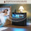 FREDEES Bedside Table with Hidden Drawer and LED Lights for Bedroom, Black 4