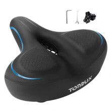 TONBUX Oversized Bike Seat for Men Women Comfort, Bicycle Seat Replacement with Wide Cushion, Breathable Waterproof Bike Saddle Pad, Universal Fit for