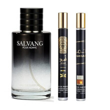 Pack of 3 Fragrance Gift Set for Men – Long Lasting Perfume – 1 Salvang 100ml + 2 x 35ml EDP – Eau de Parfum Gift Set – Fresh, Sweet, Woody &