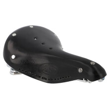 Gusti Angelo D. Bicycle Saddle Leather Vintage Retro Saddle with Suspension Bicycle City Bike Black Genuine Leather