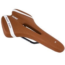 GORIX Bicycle Saddle Seat Comfortable Cushion with Rail Mountain Road Bicycle for Men and Women (A6-1) (Light Brown White)