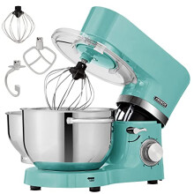 Arebos Stand Mixer 1500 W Turquoise | Kneading Machine with 2 x Stainless Steel Mixing Bowls | Low Noise | Food Processor & Kitchen Mixer with Mixing