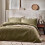Yard Waffle Duvet Set - Single - Olive 1
