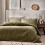 Yard Waffle Duvet Set - Single - Olive 2