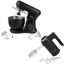 Salter COMBO-8846 Kuro Electric Baking Set – Includes Stand and Hand Mixer, Whisks With Dough Hook and Beater Attachments, 5L Stainless Steel Bowl,
