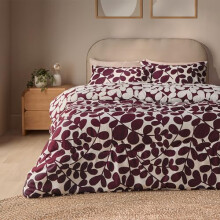 Silentnight Coverless Leaf Print Duvet & Pillowcase Set - Supersoft Stylish 10.5 Tog Bed Quilt - Two Reversible Designs - All Year Round Comfort No