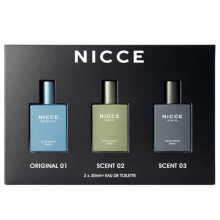 NICCE Eau de Toilette Gift Set, 3 x 30ml, Original 01, Scent 02, Scent 03