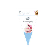Pink & White Plastic Dual Piping Icing Bags, Pack of 10 (30 cm x 28.5 cm) - Pipe Two Colours at Once, Ideal for Home Baking & Professional Use