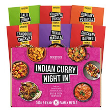 SPICENTICE Indian Curry Night In Gift Box, 6 Authentic Recipe Kits with Premium Indian Spice and Seasonings - Gluten Free, Vegan & Low Calorie
