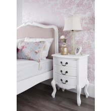 Statement Furniture Juliette 3 Drawer White Bedside Table | French Style Night Stand | Fully Assembled (BRF-026-W)