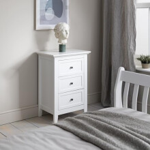Noa and Nani Karlstad Side Table Chest 3 Drawer in Classic White