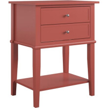 Franklin Accent Table with 2 Drawers Terracotta, 40x56x72cm (DxWxH)