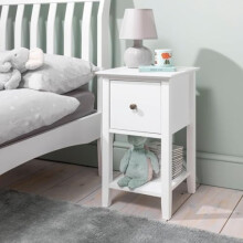 Noa and Nani Asora Twin Pack Bedside Table with Drawer in White