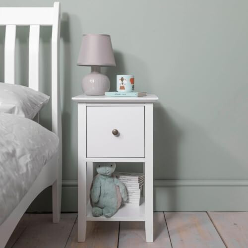Noa and Nani Noa and Nani Asora Twin Pack Bedside Table with Drawer in White 1