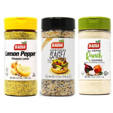 Badia Seasoning Set, Lemon Pepper 184.3g, Everything Bagel 156g, Ranch All-Purpose 141.7g, | Gluten-Free | Use On Everything !