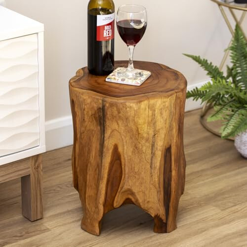 Darthome Lombok Teak Root Table With Legs 30 x 40 x 30cm Hand Carved Solid Rustic Wood Side Stool Stand 1