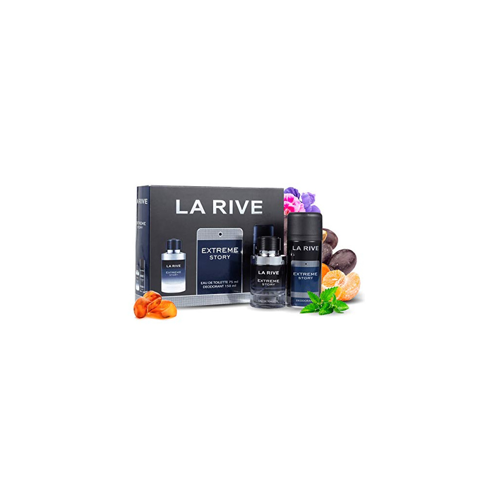 La Rive EXTREME STORY Men Eau de Toilette 75ml & Deodorant 150ml Gift Set - Image 2