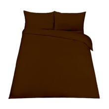 EGYPTO Polycotton Chocolate Brown King Duvet Cover Set - Soft, Breathable Anti-Allergic Bedding Set - with Comfortable Pillow Cases for Bed (King,
