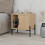 HOCUS PICUS Bedside Table with Black Metal Straight Leg Engineered, Oak 1