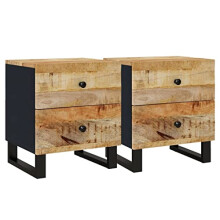 vidaXL Bedside Cabinets 2 pcs 40x33x46 cm Solid Wood Mango