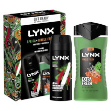 Lynx Africa & Jungle Fresh The Sidekick Duo Gift Set ith 3-in-1 Body, Face,Hair Wash & Body Spray Deodorant