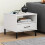 VidaXL vidaXL Bedside Table with Metal Legs White Solid Wood Pine OSLO 2