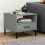 VidaXL vidaXL Bedside Table with Metal Legs Grey Solid Wood Pine OSLO 2