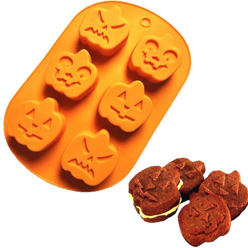 3 Piece Silicone Halloween  Pumpkin Baking Mold Set 2