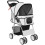 Grey Pet Stroller with Reflective Strips & Swivel Wheels 1