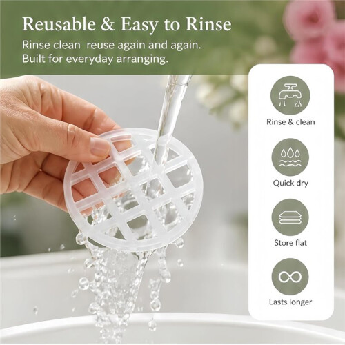 Grille de Fleur en Silicone Réutilisable 4PCS, Arranger de Fleurs en Silicone Élastique & Support de Vase 2
